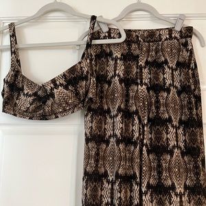 Two piece bra & pant set.